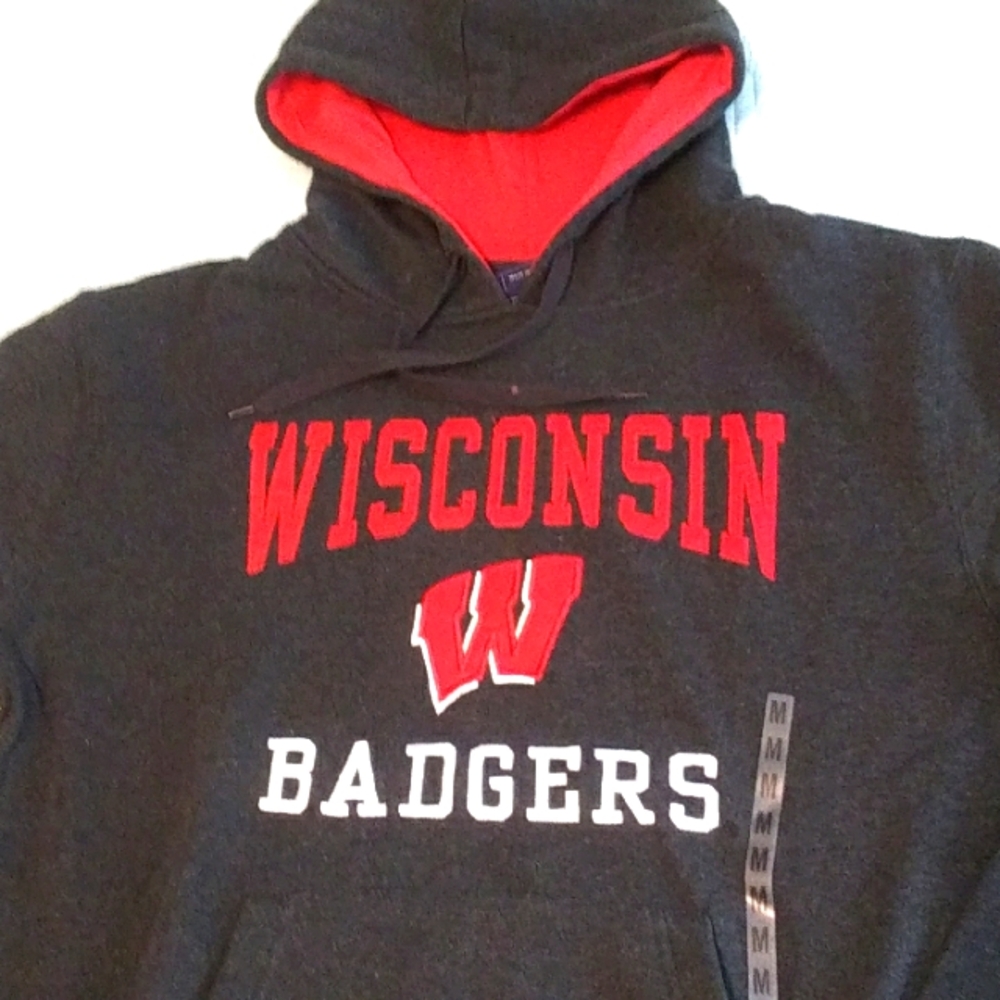 Wisconsin Badgers Embroidered Hoodie, NWT